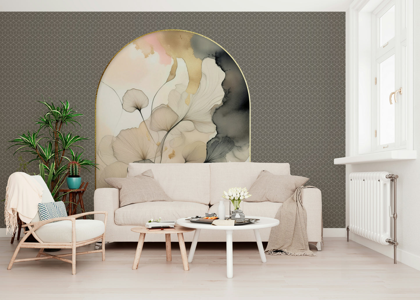Elegant Gingko Archway Wall Mural