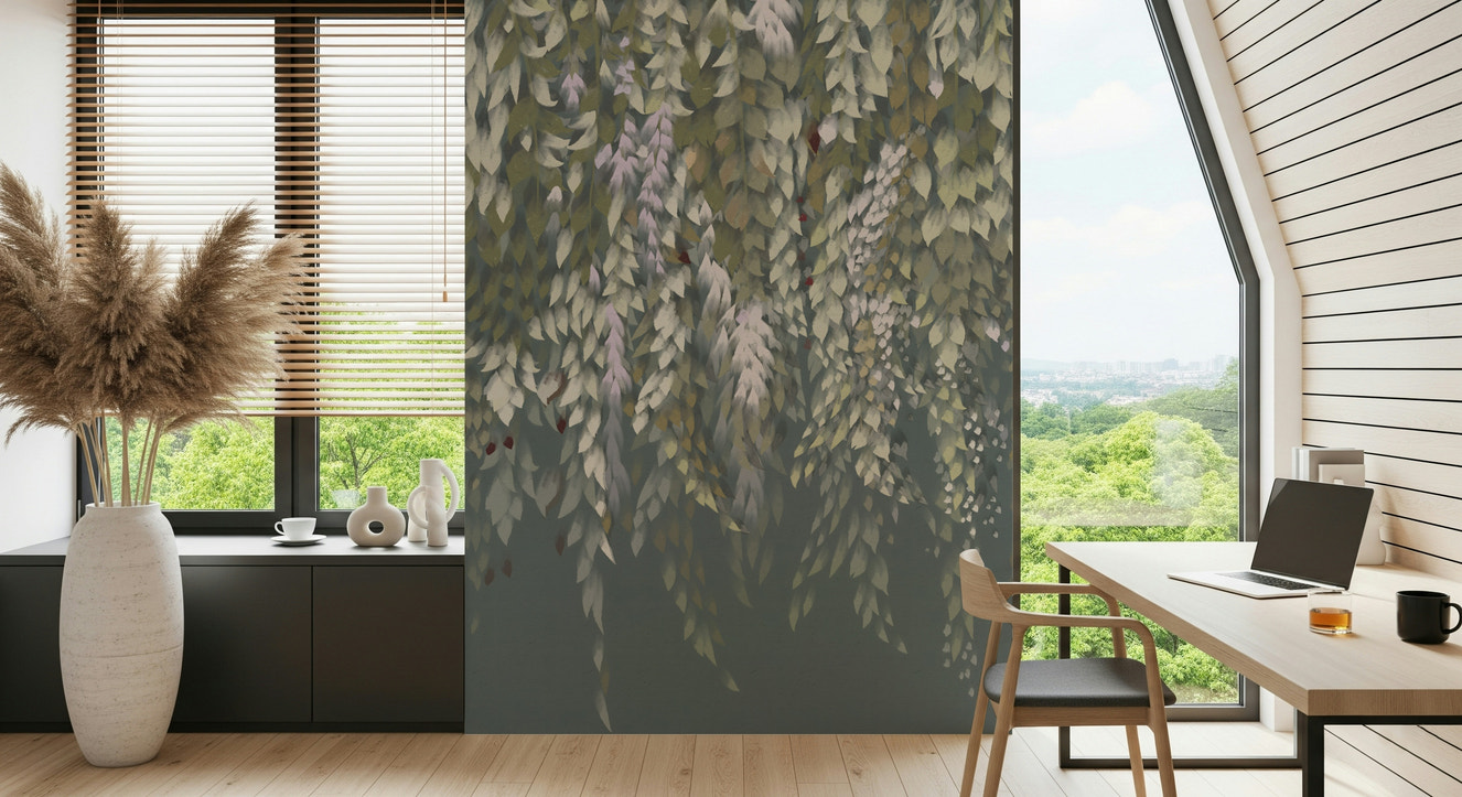 Cascading Wisteria Dream Wall Mural