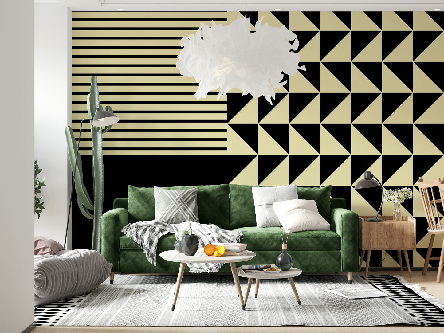 Dynamic Duo Shapes Wall Mural