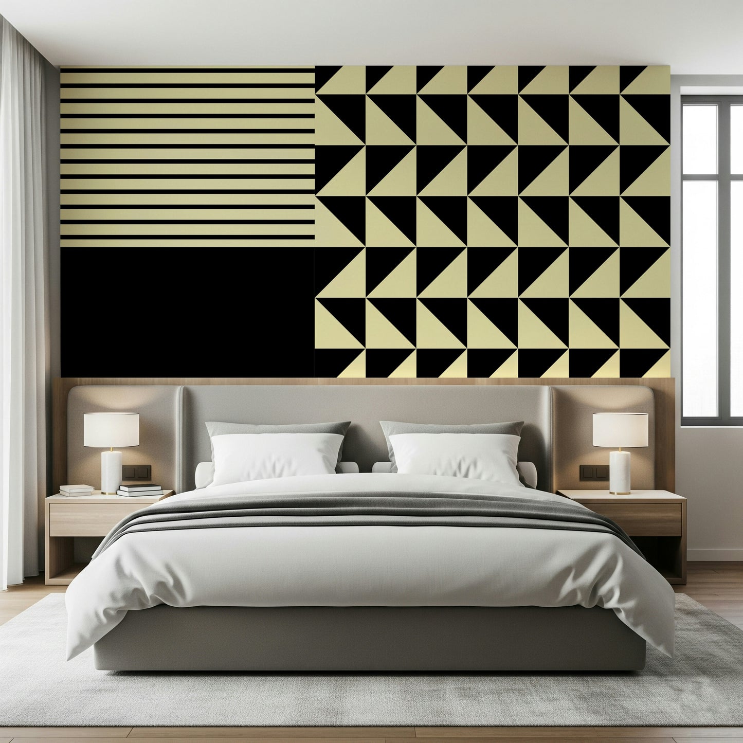 Dynamic Duo Shapes Wall Mural