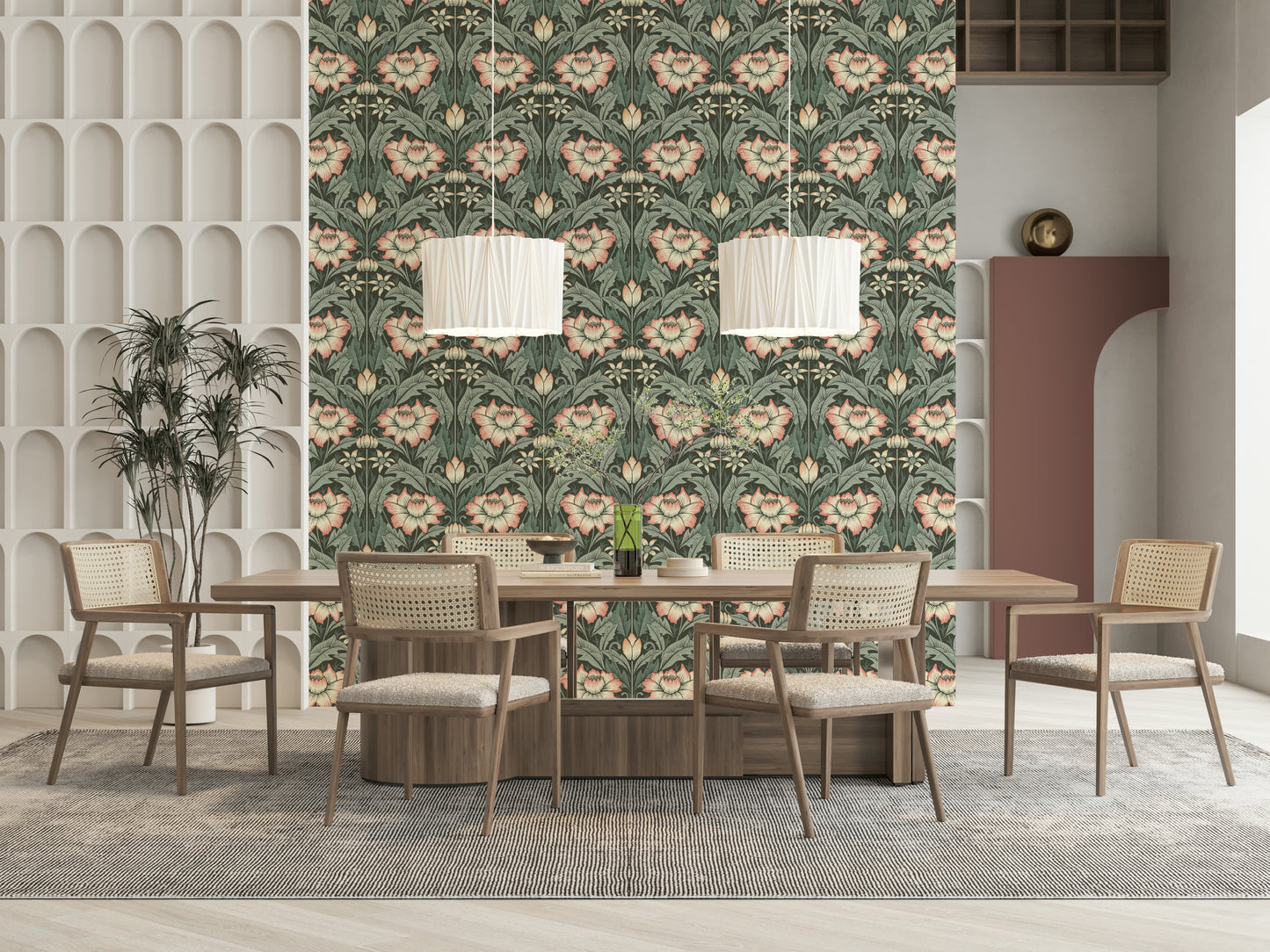 Timeless Garden – Forest Green Wallpaper⁠