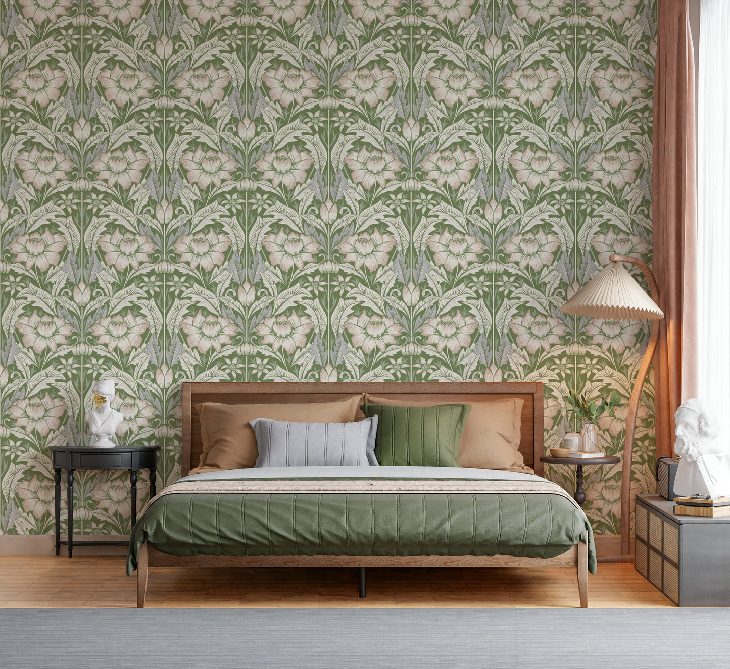 Timeless Garden – Sage Green Wallpaper⁠