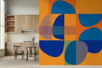 Graphic Vivid Geometry visual, vibrant mural for walls.