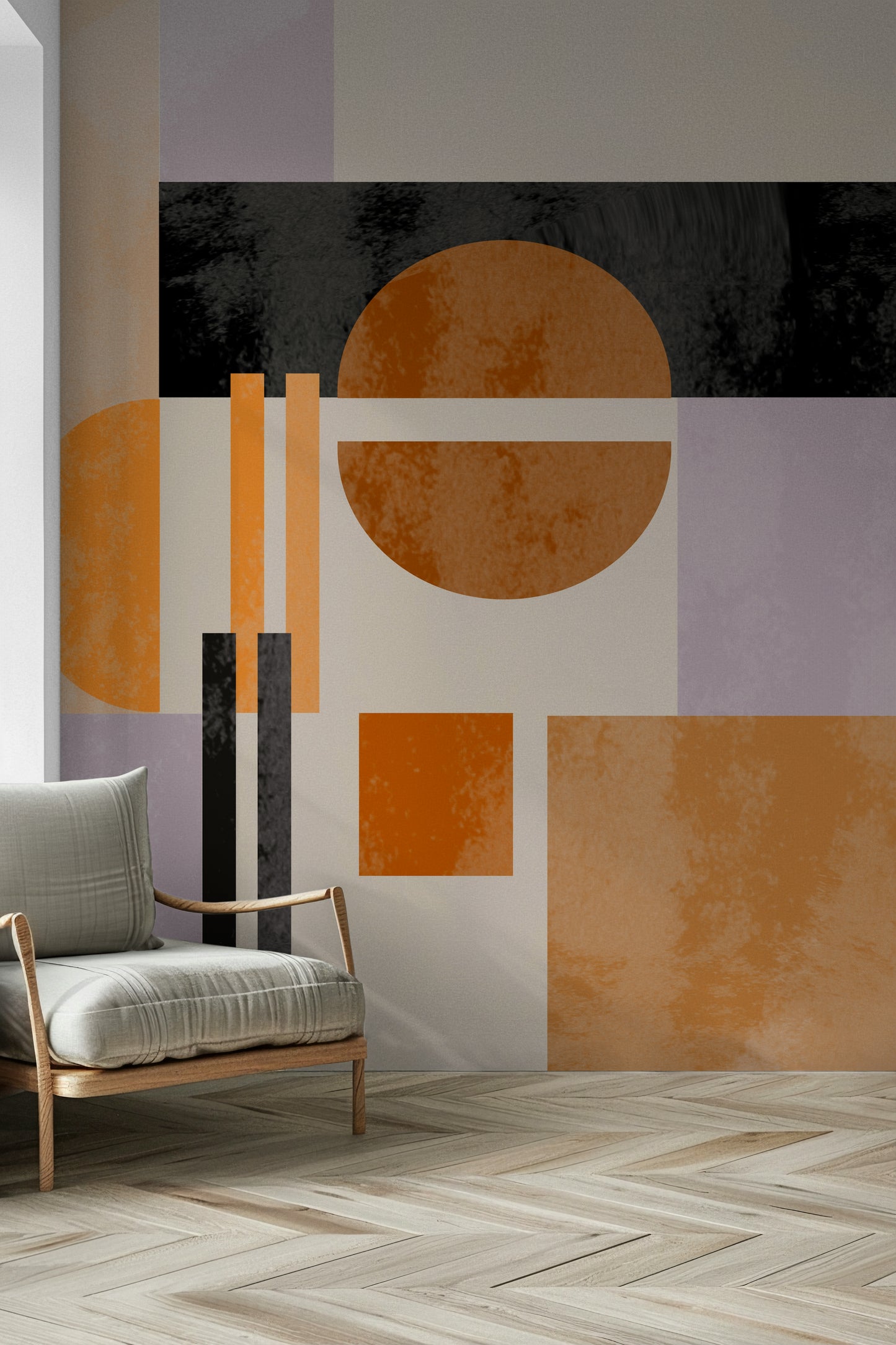 Abstract Abso Light Geometry visual, harmonious wall decoration.