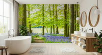 Forest escape Bluebell Wonderland large wall art sunlit clearing