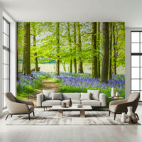 Panoramic wall mural Bluebell Wonderland peaceful natural setting