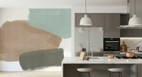 Artistic, fluid, and serene Modern Pastel wall mural treatment.