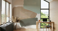 Contemporary, gentle, and calming Brush Strokes artistic wallcovering.