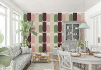 Contemporary aesthetic wallcovering with arches.