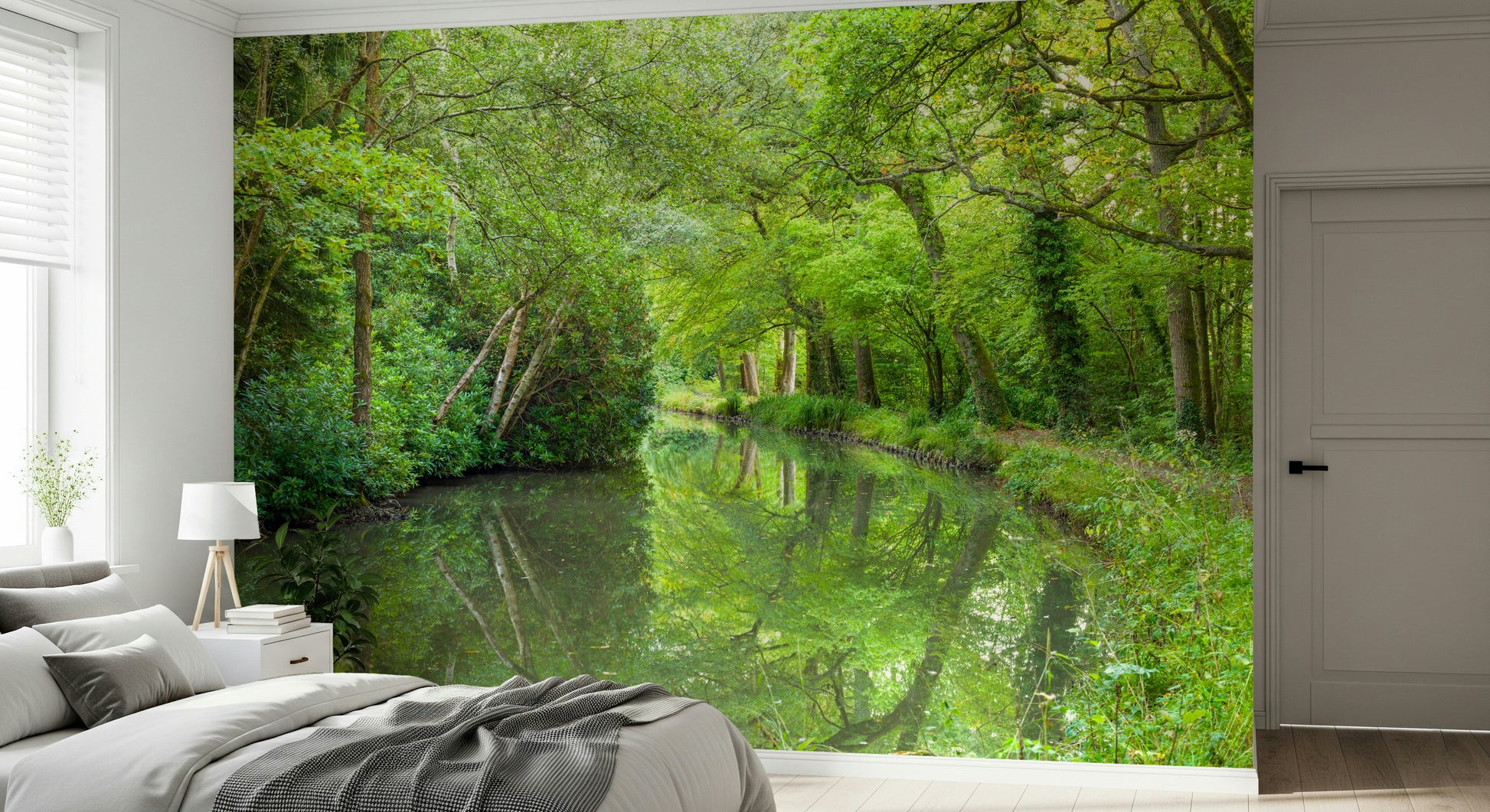 Idyllic forest stream, Stream Escape mural wallpaper, a superb, unspoilt natural image.