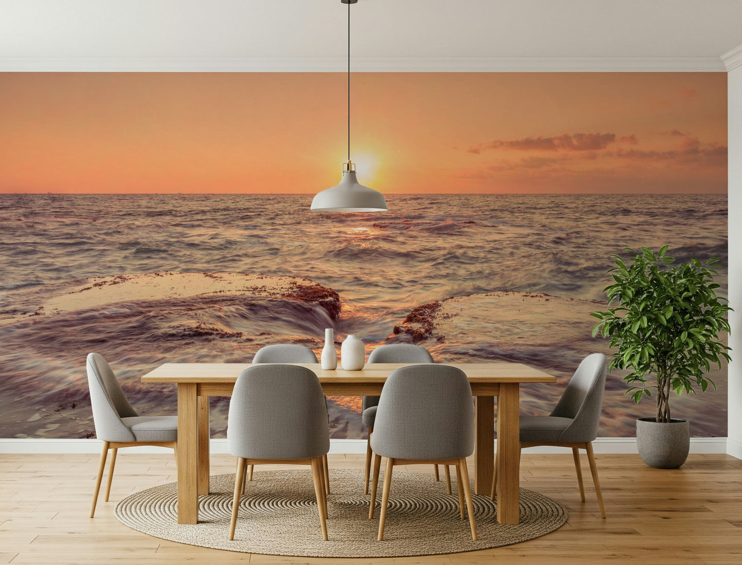 Serene Coastal Dawn wall decor capturing the first light of day.