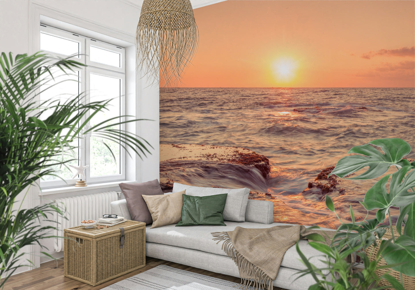 Incredible seaside Coastal Dawn photography poster for interior design.
