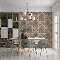 Artistic wallpaper with tribal coffee colors, modern look.