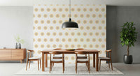 Clean Radiant Sunburst Pattern wall decal, geometric trellis, sunny emblem repeat.