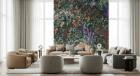 Biodiversity Canvas wallpaper, rich painterly style, flowering plants, natural spectacle.