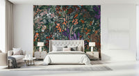 Artistic Biodiversity Canvas wallcovering, wild garden design, beautiful abstract flora.