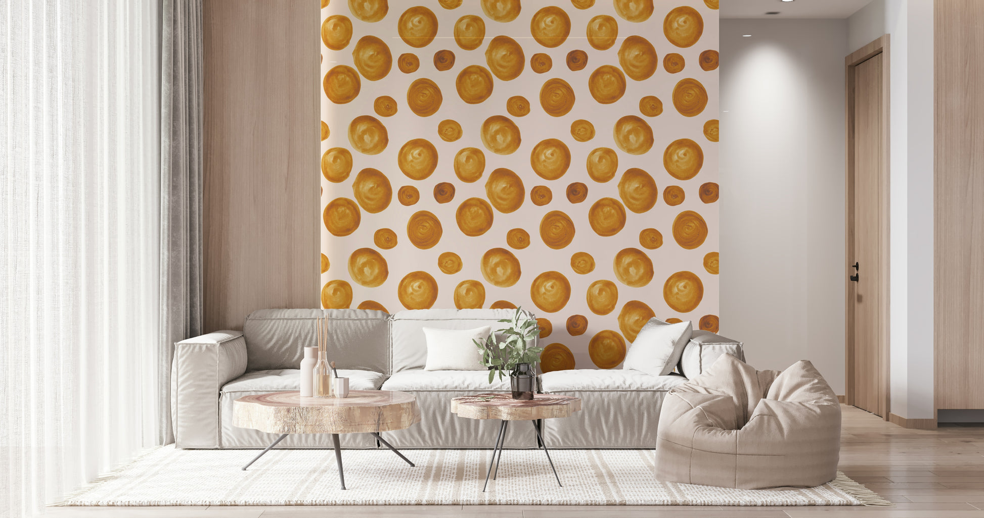 Stylized amber circles wallpaper with a subtle, elegant gradient.