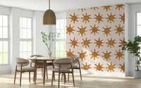Sunny brushstrokes wallpaper featuring warm, hand-painted strokes in bright tones.
