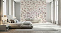 Soft animal-print wallpaper featuring lightly textured leopard-style markings.