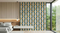 Graphic retro fusion wallpaper merging classic and modern aesthetics.