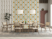 Minimal hourglass pattern wallpaper with subtle echoing forms.