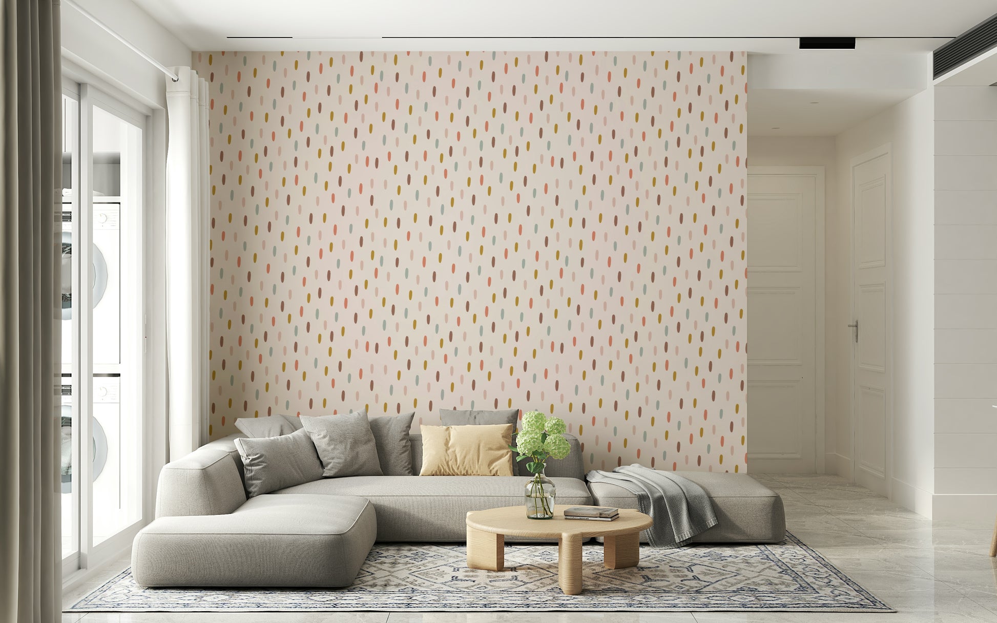 Soft painterly strokes wallpaper adding a serene artistic touch.