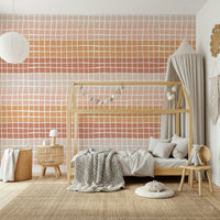 A calming wallpaper design with imperfect hand-drawn squares arranged in an earthy color palette.