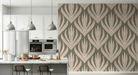 Desert Bloom Echo wallpaper with large repeating botanical forms creating a dramatic natural pattern.