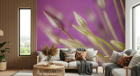 A soothing wallpaper featuring soft-focus allium buds in harmonious purple and green shades.