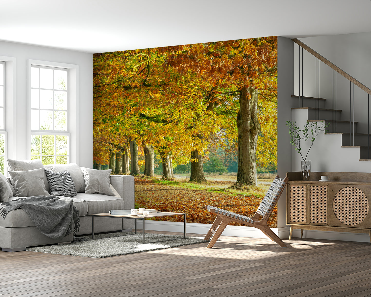 Autumn's Avenues Wall Mural
