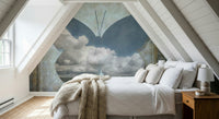 Wall Mural Dreamscape Framed butterfly design serene landscape insert.