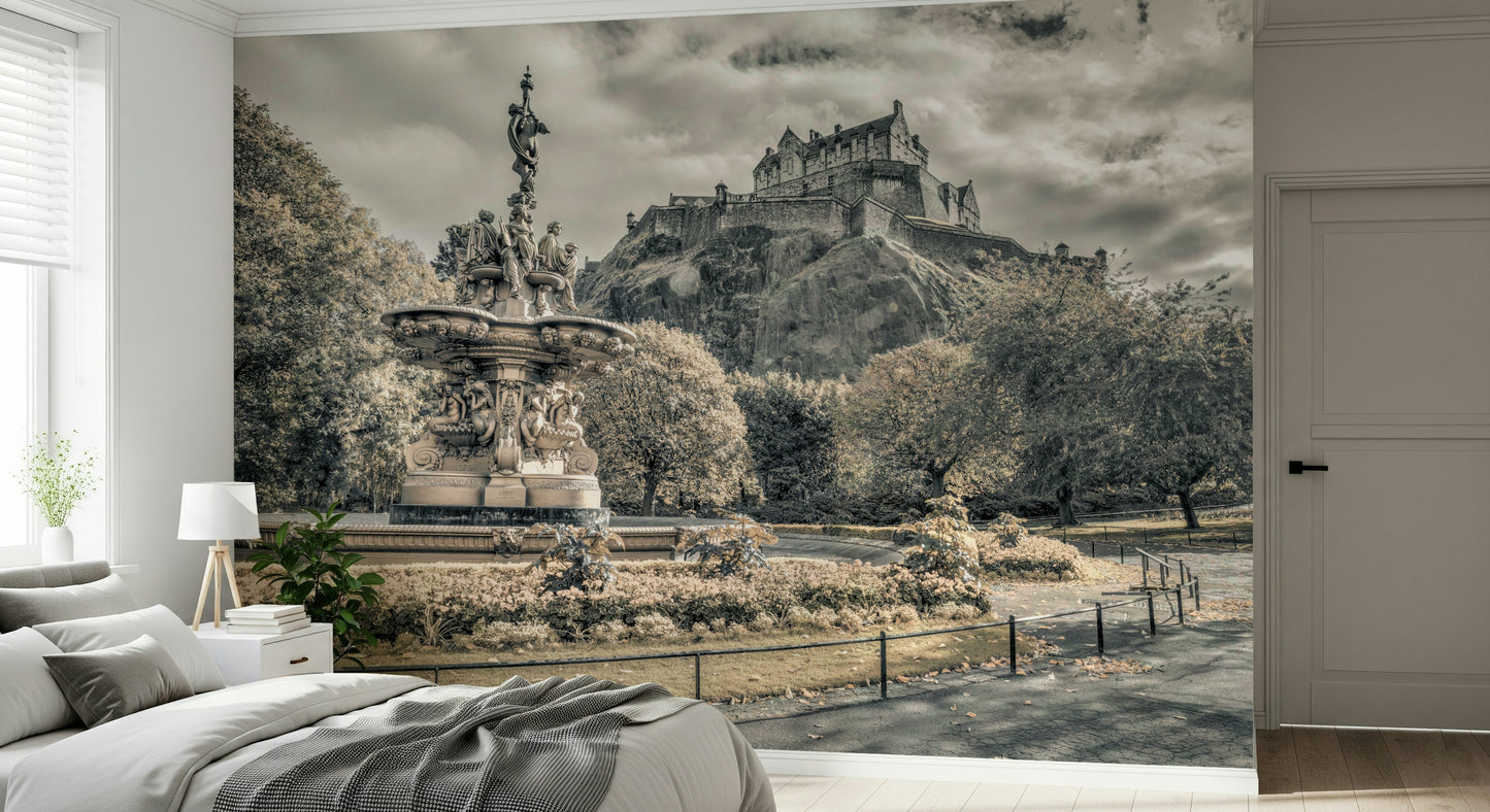 Edinburgh Castle Vista majestic fortress wallpaper for walls view