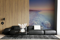 Magical Ethereal Coastline wall mural, smooth water, mesmerizing wallpaper design.