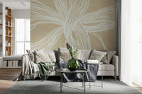 Living room mural Flowing Lines geometric curves intertwined structure feature wall