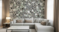 Abstract speckle design Modern Grey Terrazzo wall mural decorative.