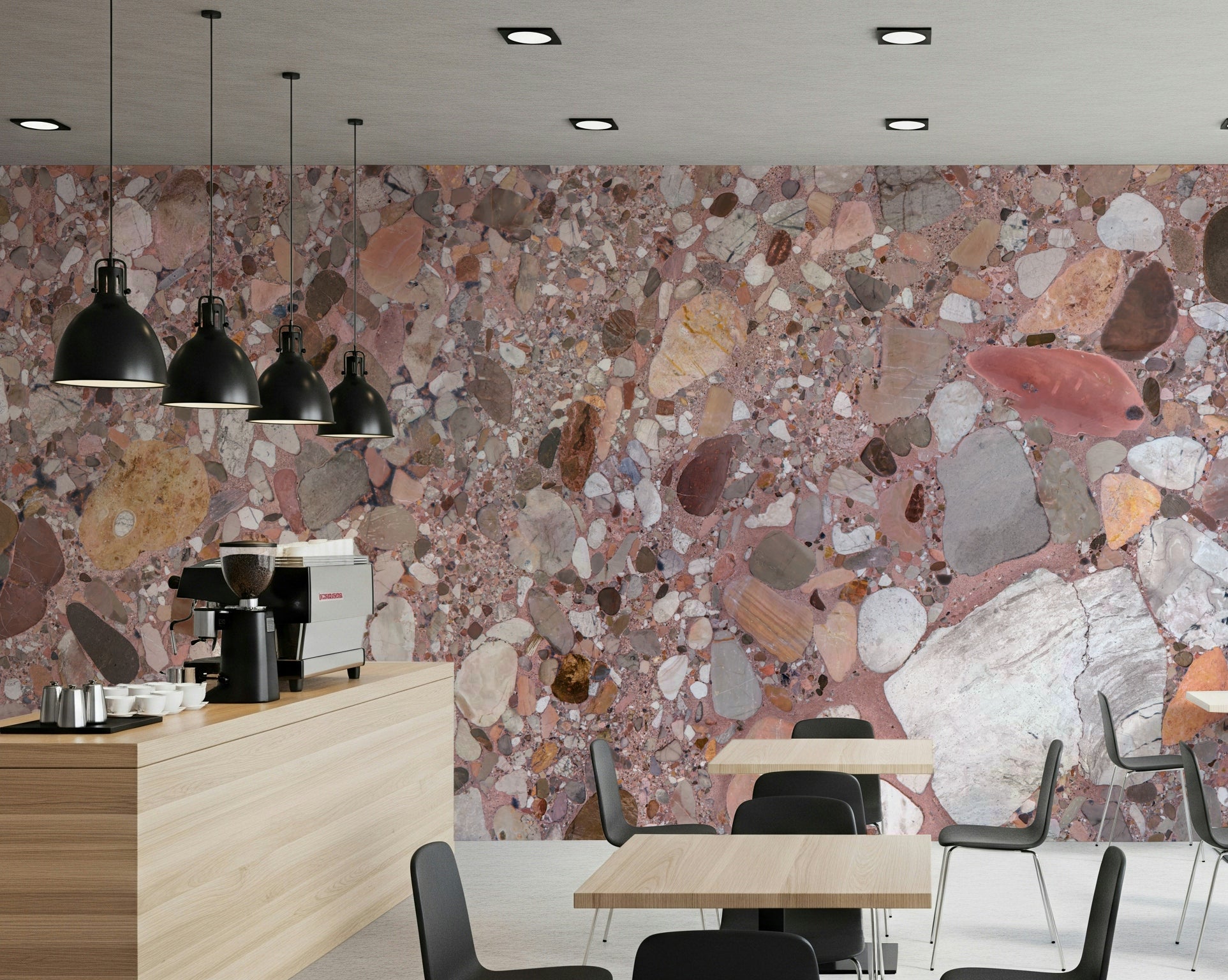 Stone Textures Wall Mural featuring mixed pebble fragments.