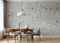 Beautiful Pattern Beige Terrazzo wallpaper covering in pale hues.