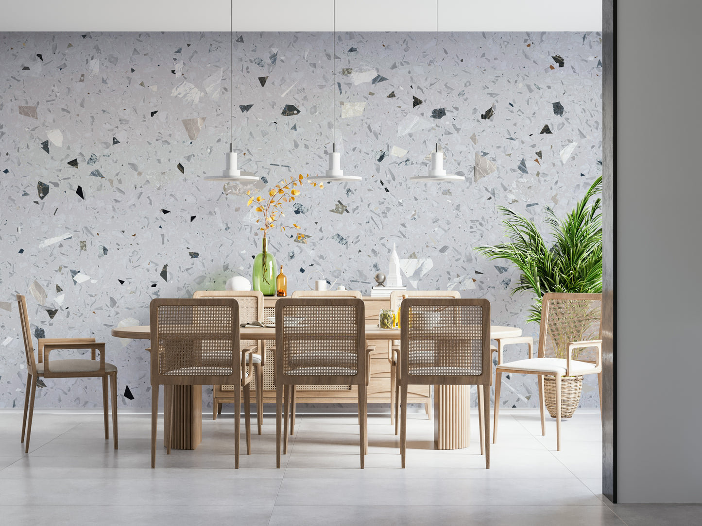 Contemporary Natural Stones Terrazzo wallpaper graphic element.