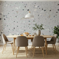 Speckled Natural Stones Terrazzo mural application on vertical plane.