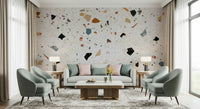 Chic Marble aggregate pattern mural, artistic home décor accent.