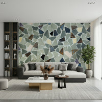 Rough cut tile look wallpaper vibrant small pieces