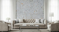 Modern Terrazzo Natural Marble: Pebbled stone mural.