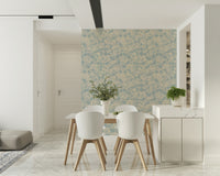 Airy abstract bloom wall mural, Painted Petals Calm, serene interior backdrop.