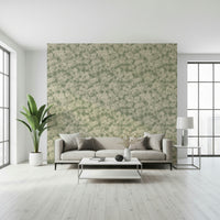 Painterly soft blossoms print, decorative accent, chic home improvement, natural light.