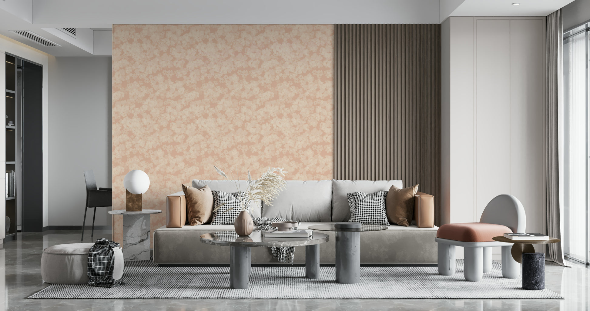 Light airy floral design suits Blush Bloom Brushstrokes wallpaper.
