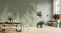 Monochromatic botanical wallpaper for walls, sophisticated texture.