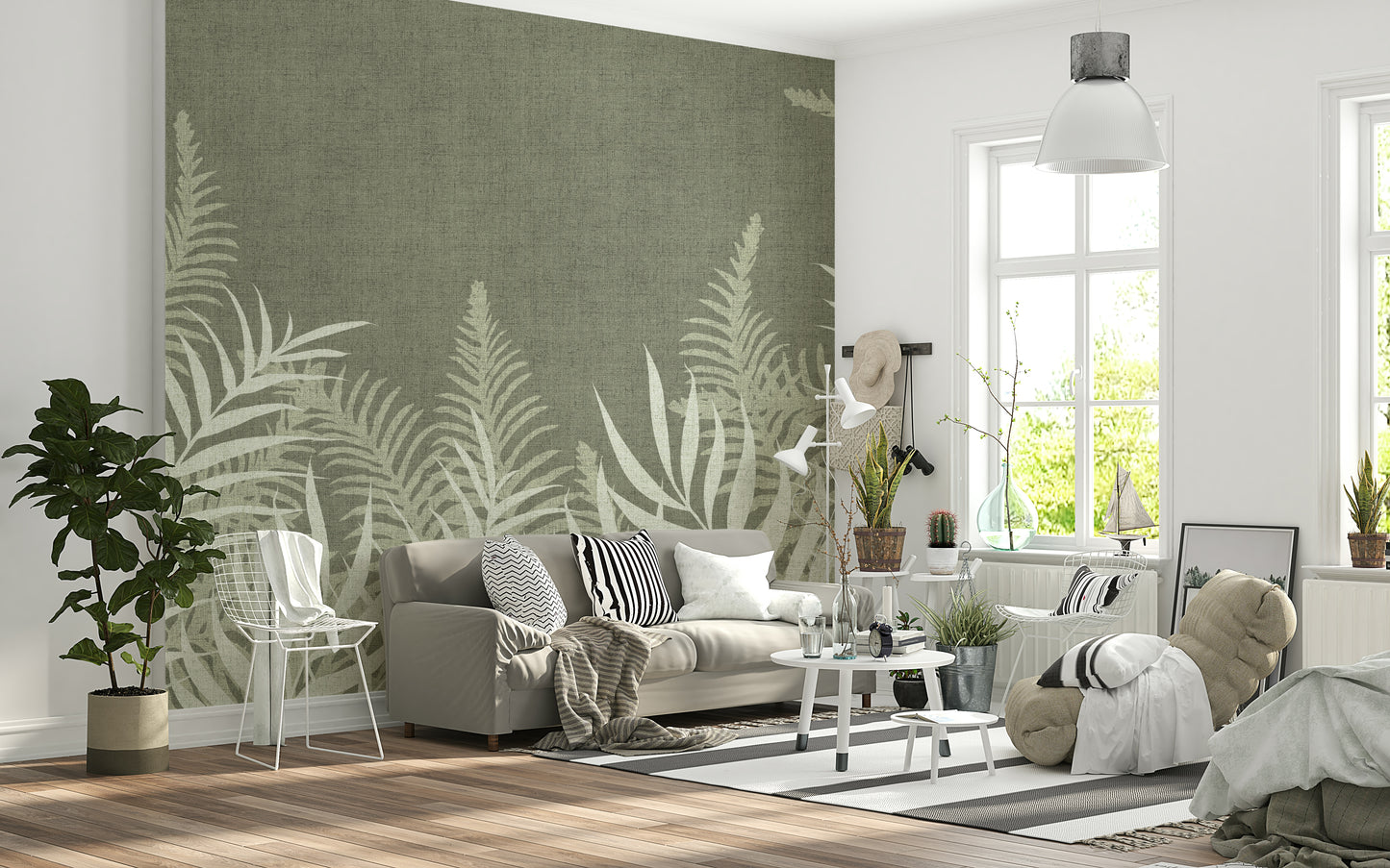 Into The Jungle Sage wallpaper a refreshing botanical aesthetic.