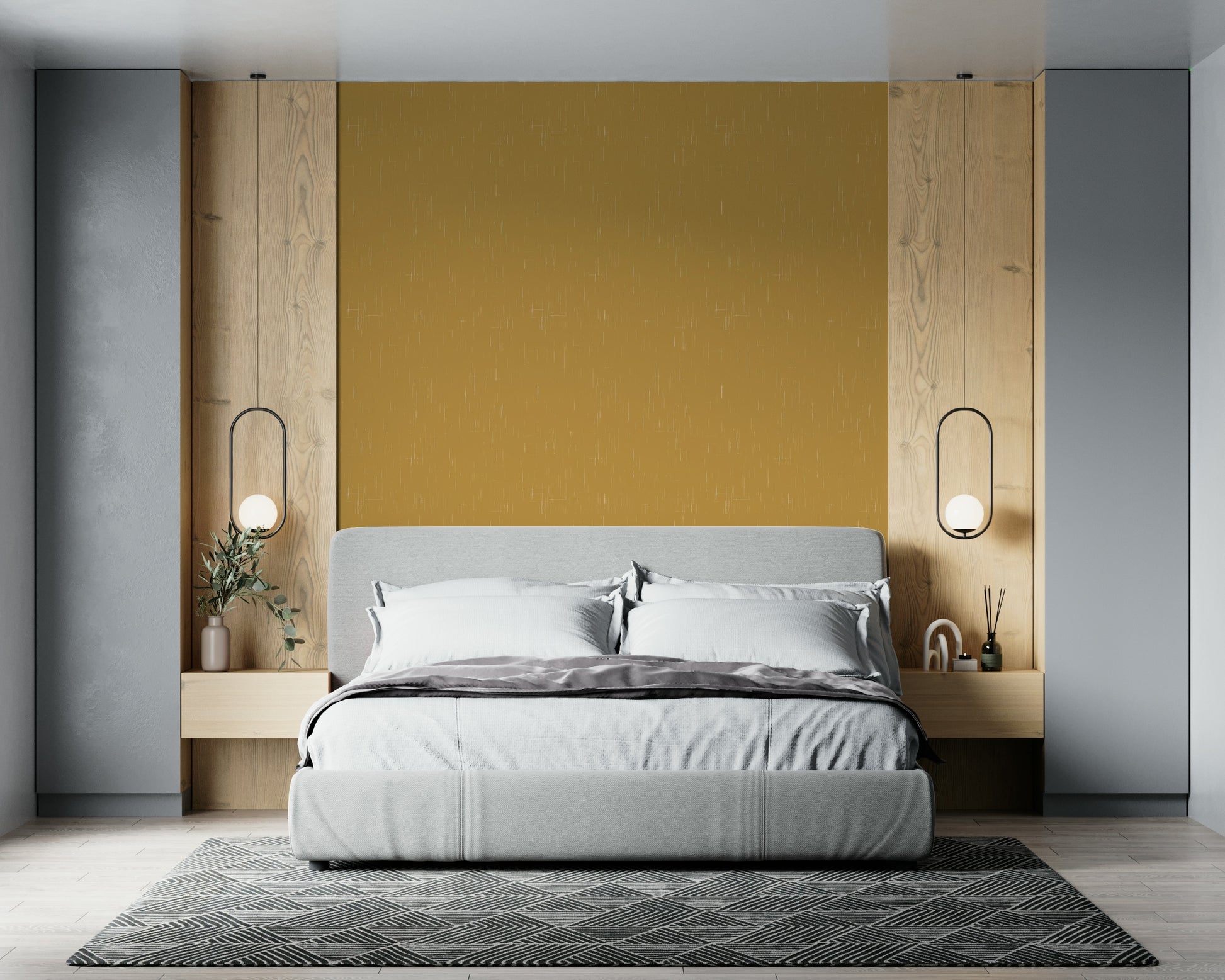 Goldenrod textured mural for walls, a vintage vibe with subtle rain streaks.