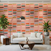 Wonderful retro pattern, scattered rectangles, high impact interior accent.