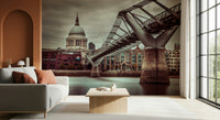 Architectural London Millennial Bridge Vista art for classy office backdrop.